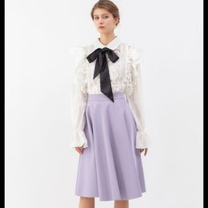 Vintage Lilac Pleated Skirt